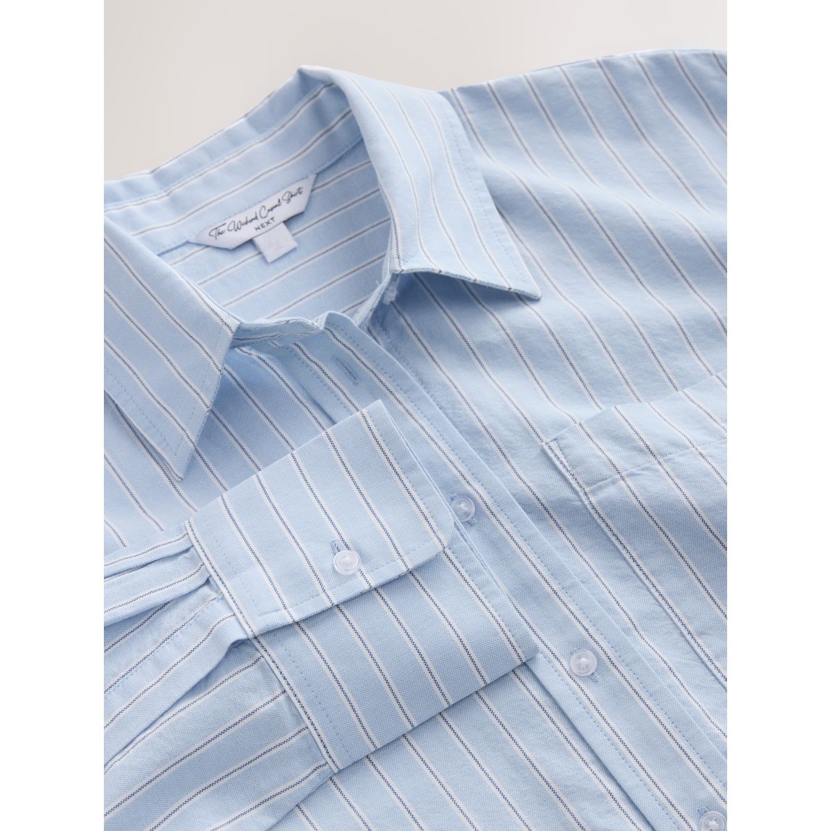 Chemise décontractée manches longues en coton rayé bleu/blanc, NEXT