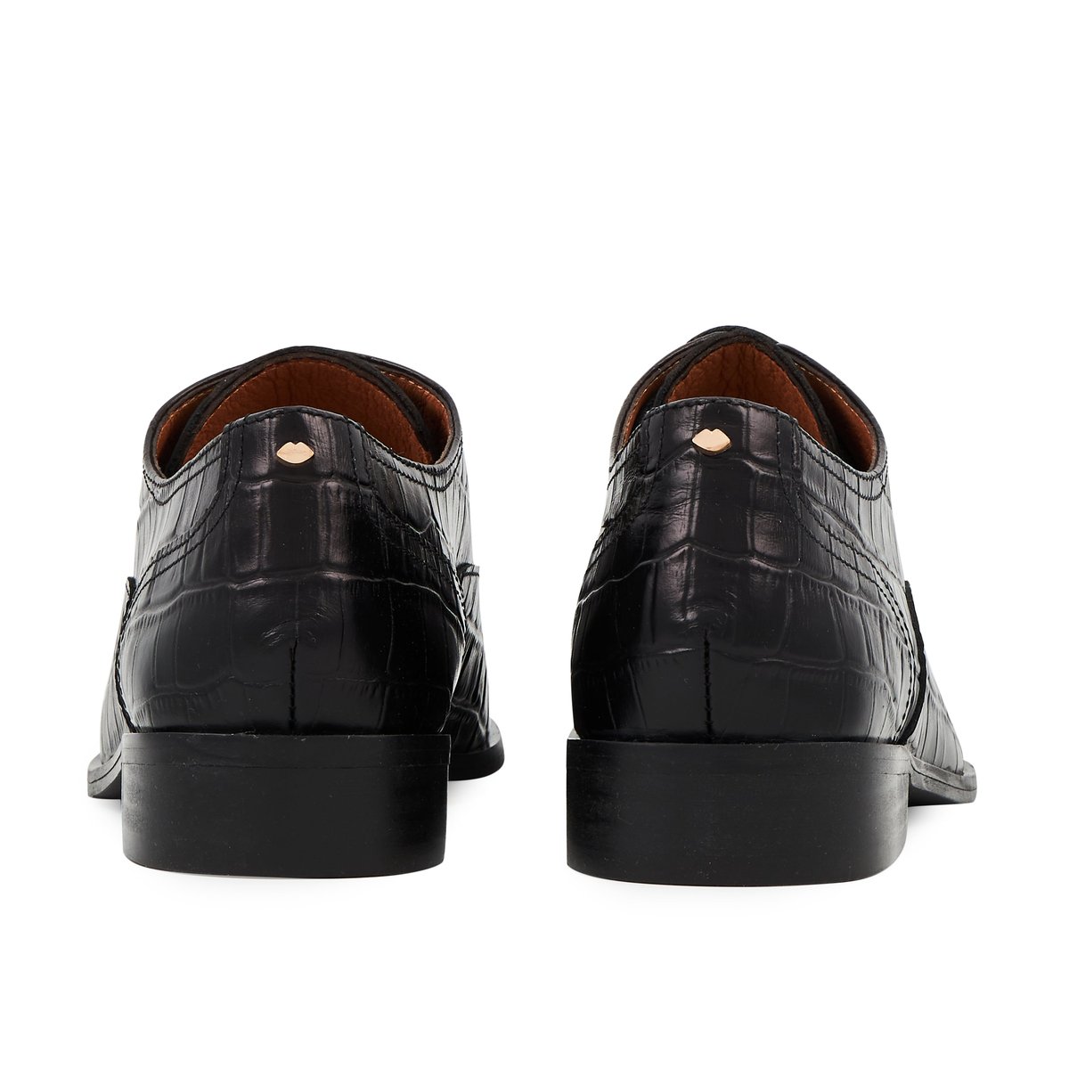 Derbies Audrey croco noir, BONS BAISERS