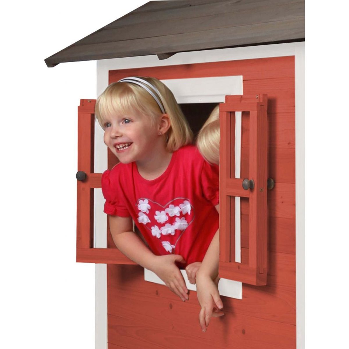 Maisonnette enfant en bois Lodge gris, AXI