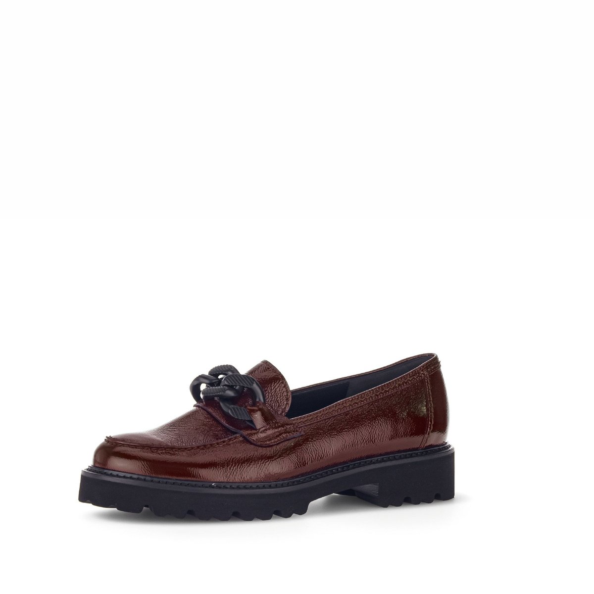 Mocassins en vernis à talon décroché bordeaux, GABOR