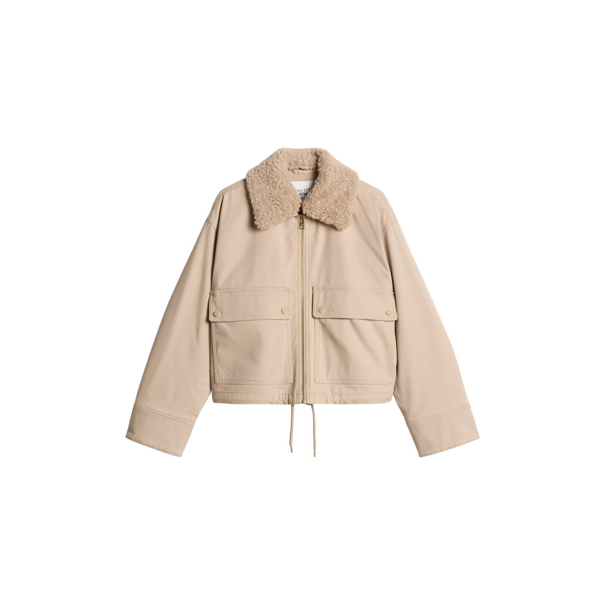 Veste en toile, coupe classique avec un col en peluche amovible beige, MARC O’POLO DENIM