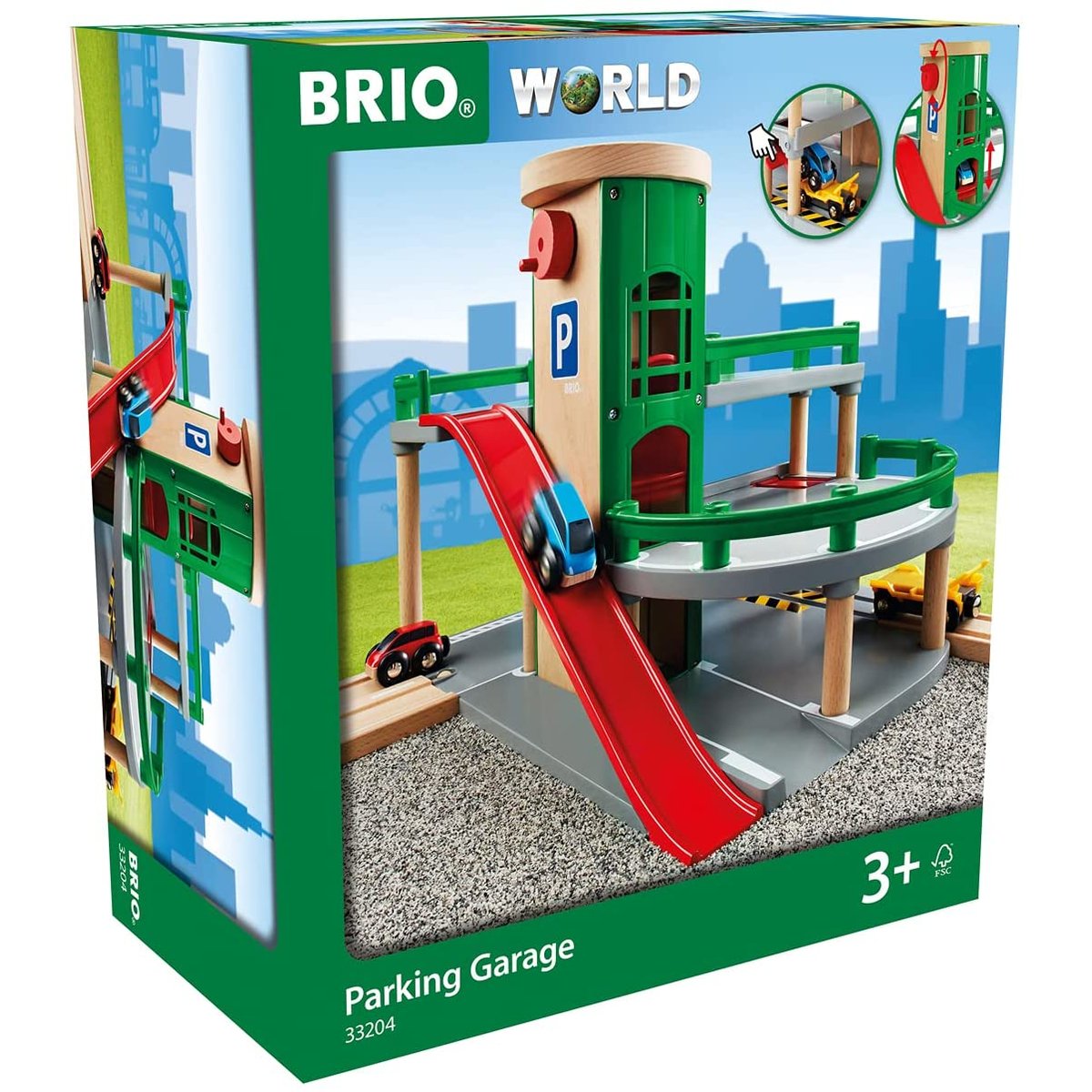 Garage rail et route vert, BRIO