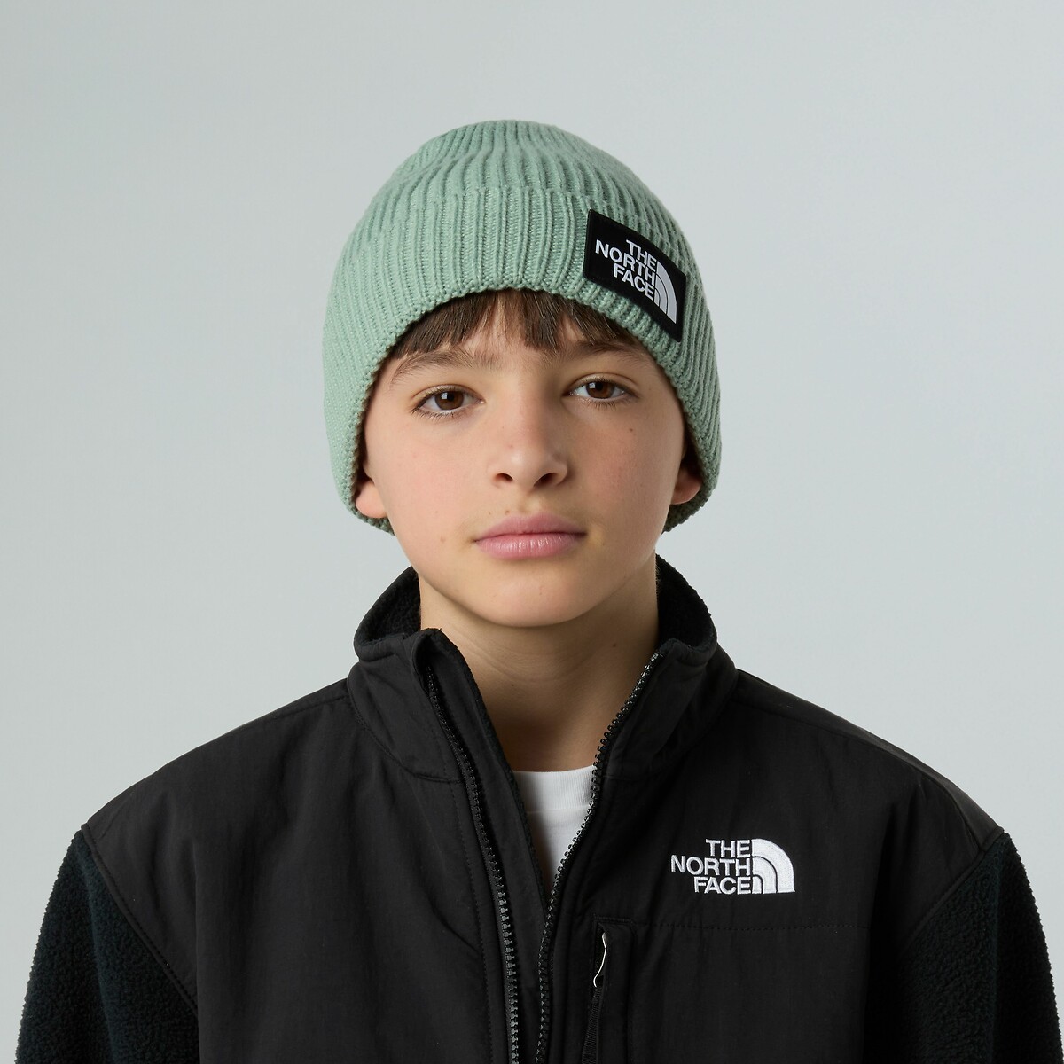 Bonnet à revers TNF LOGO BOX CUFFED kaki clair, THE NORTH FACE
