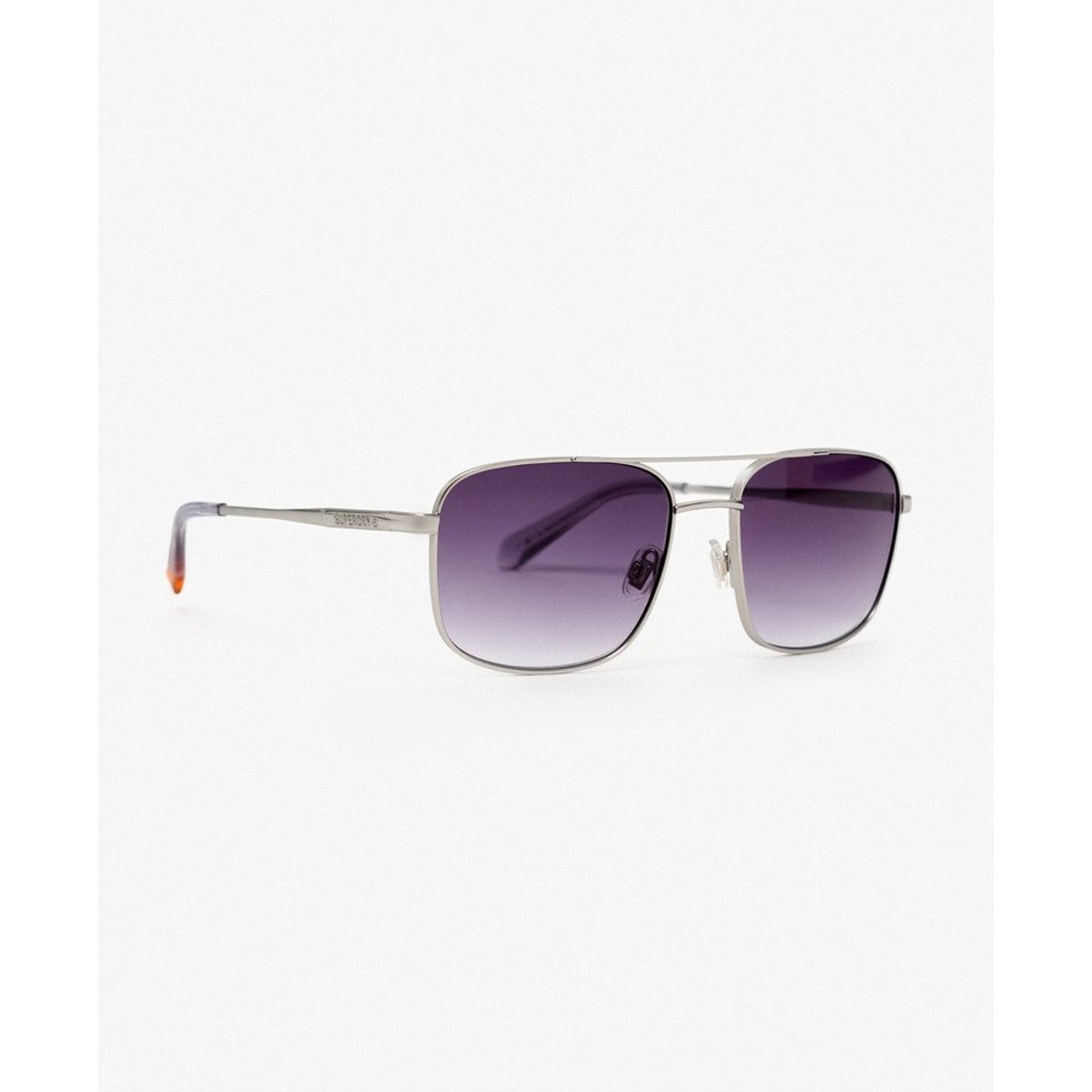 Lunettes de soleil aviateur carrées en métal light gunmetal/verres fumés, SUPERDRY
