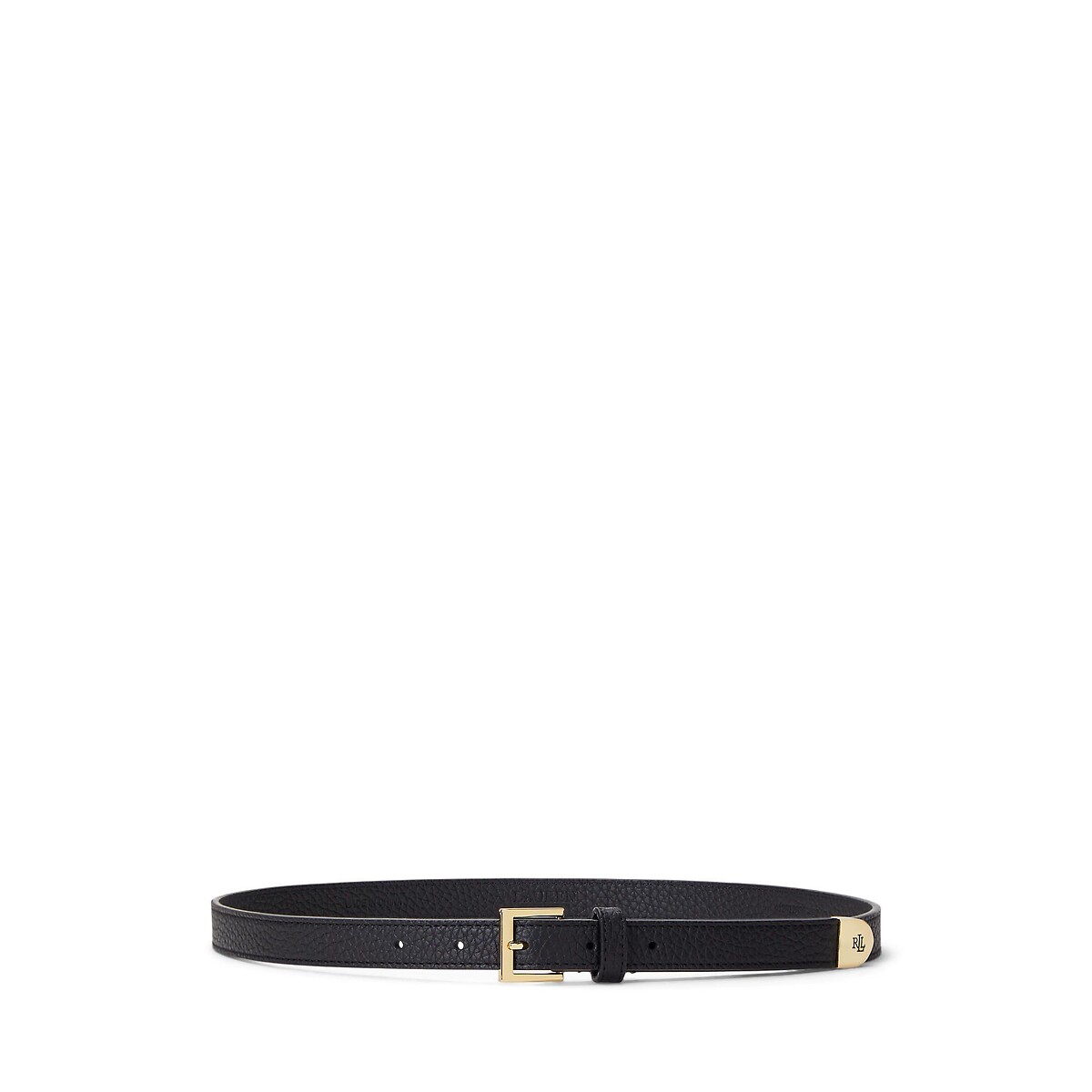 Ceinture fine en cuir grainé noir, LAUREN RALPH LAUREN