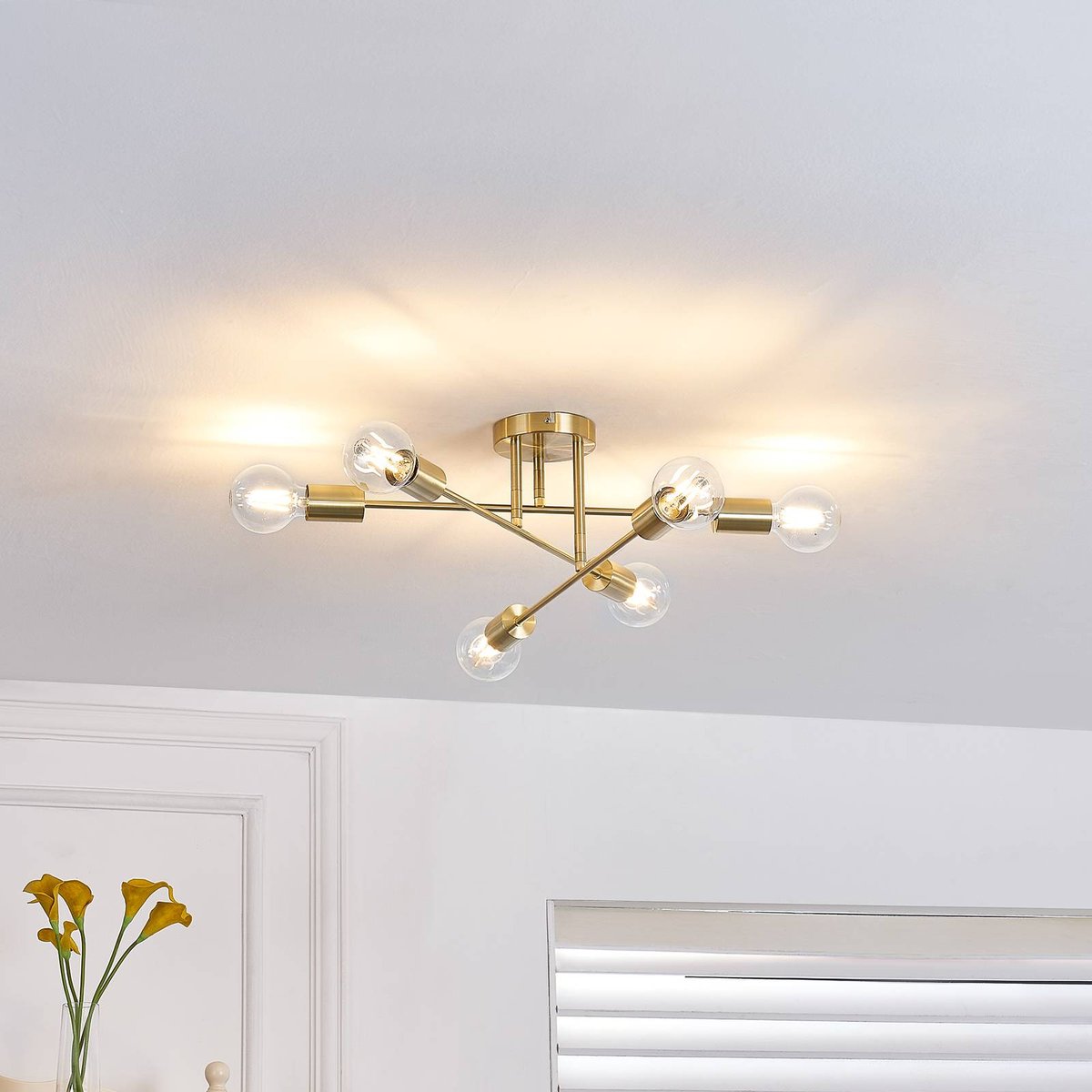 Plafonnier en métal moderne, Aloria or, LINDBY