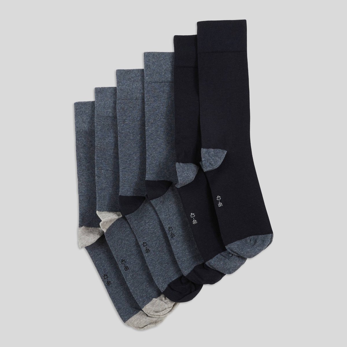 Lot de 3 paires de chaussettes fantaisie en coton cobalt, MONOPRIX