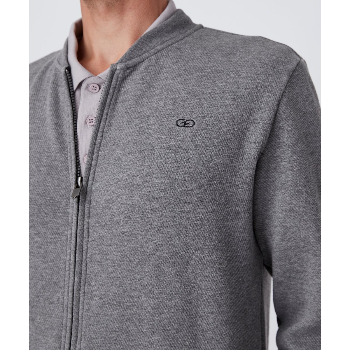 Gilet molleton zippé gris chiné clair, DAMART