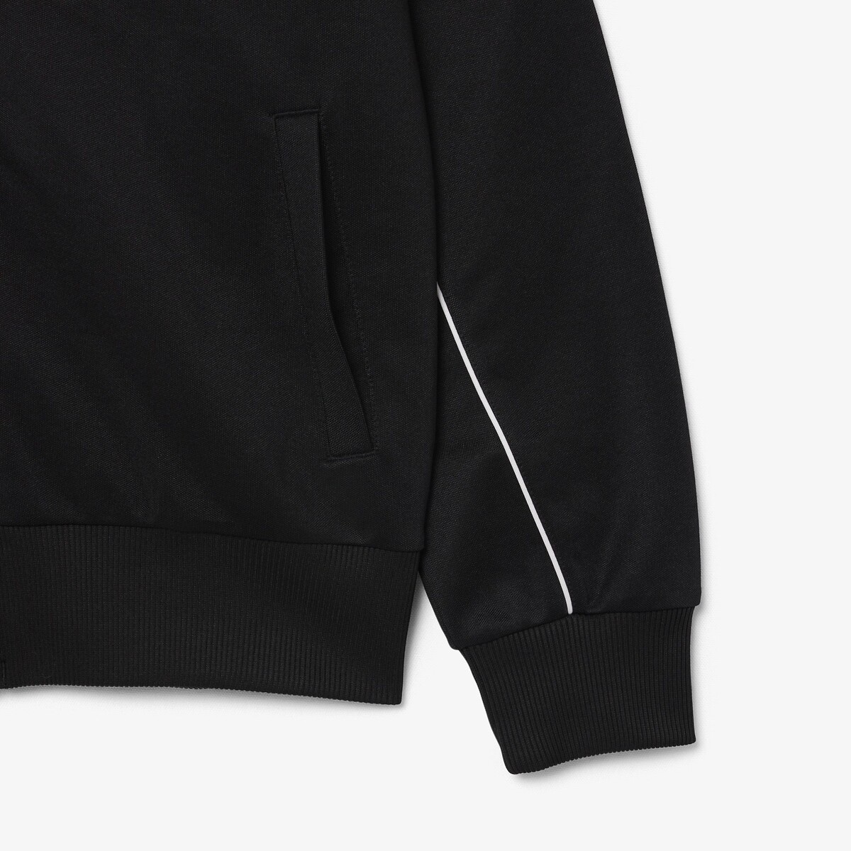 Sweatshirt zippé Piqué liserés noir-031, LACOSTE