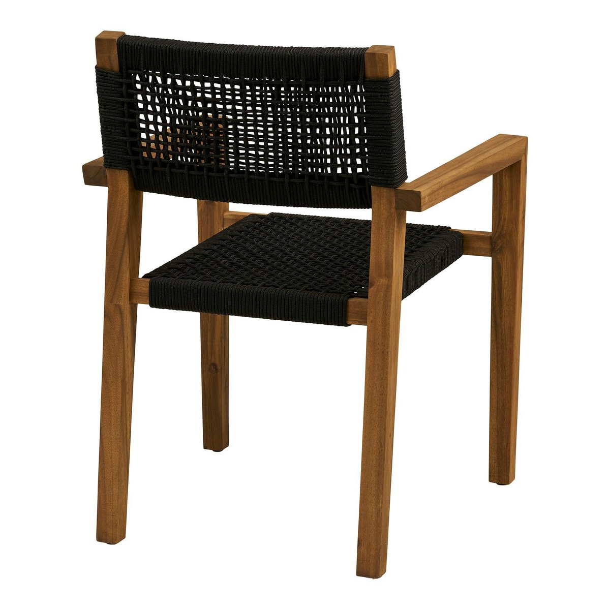 Chaise bois et cordage noir intérieur / extérieur (lot de 2) HOOGE noir, PIER IMPORT