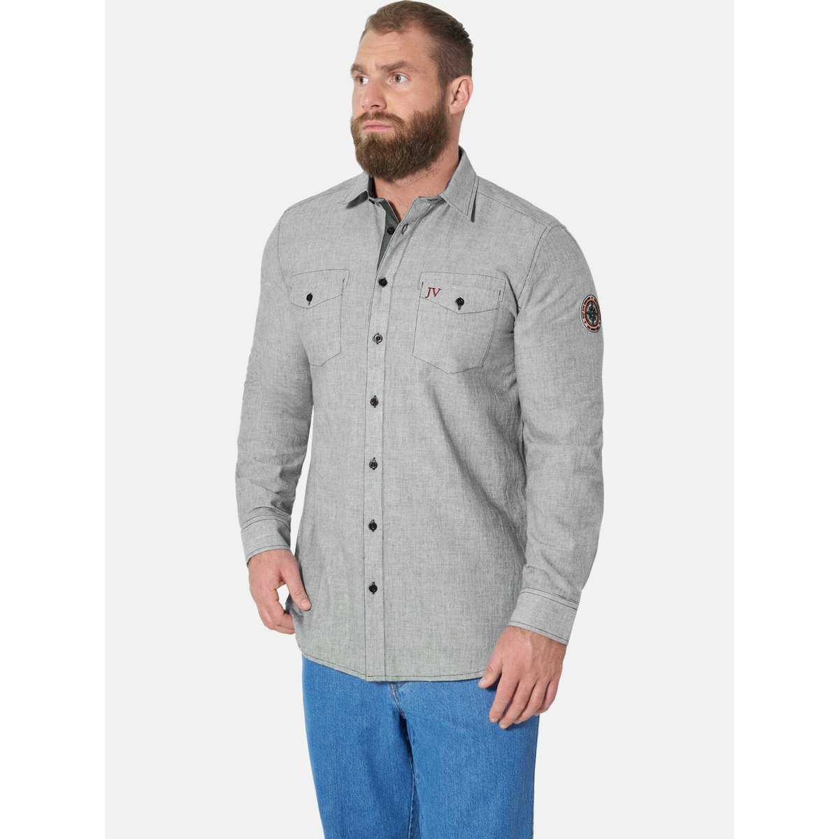 Chemise RUNEAS bleu mélange, JAN VANDERSTORM