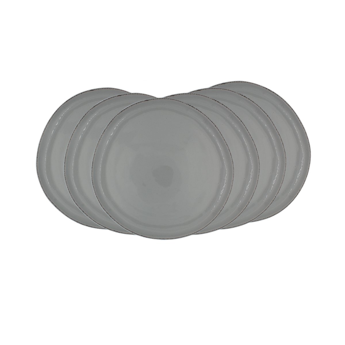 Lot de 6 grandes assiettes, GALET gris, ARTIME