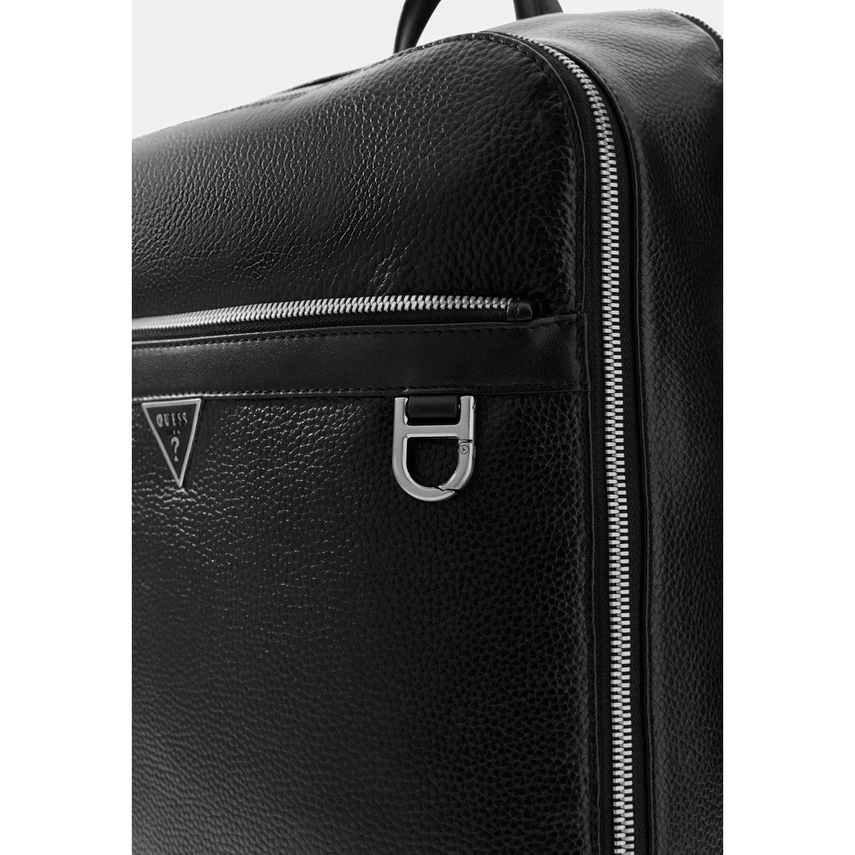 Sac À Dos Monaco En Cuir Véritable noir, GUESS