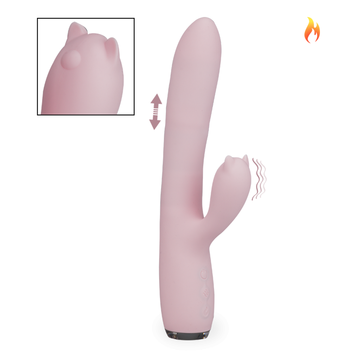 Vibromasseur puissant rabbit va-et-vient et chauffant Twenty rose, LOVE AND VIBES