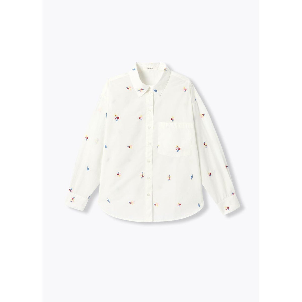 Chemise oversize brodée blanc, PROMOD
