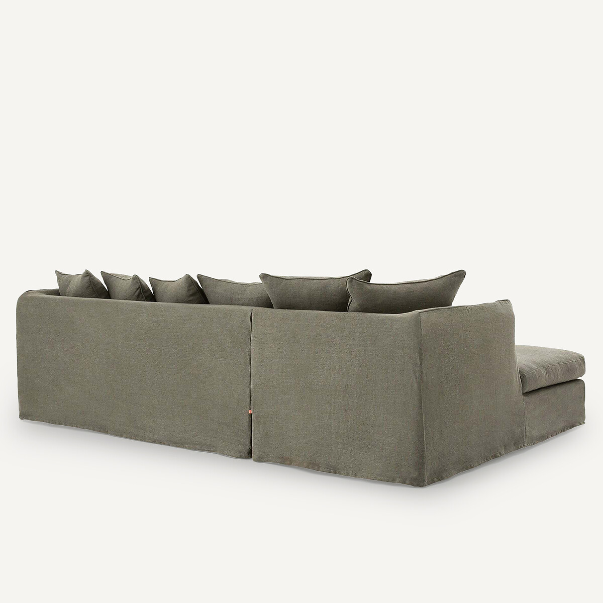 Canapé d'angle lin épais stonewashed, Neo Chiquito ecorce, AM.PM