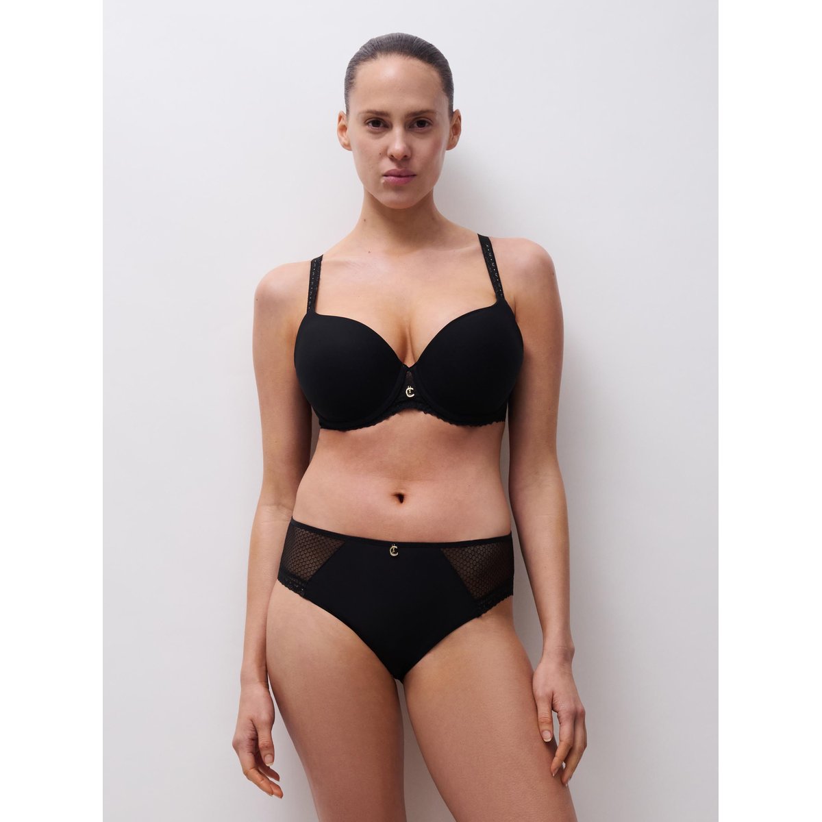 Soutien-gorge coques emboîtant ROMANCE noir, CHANTELLE