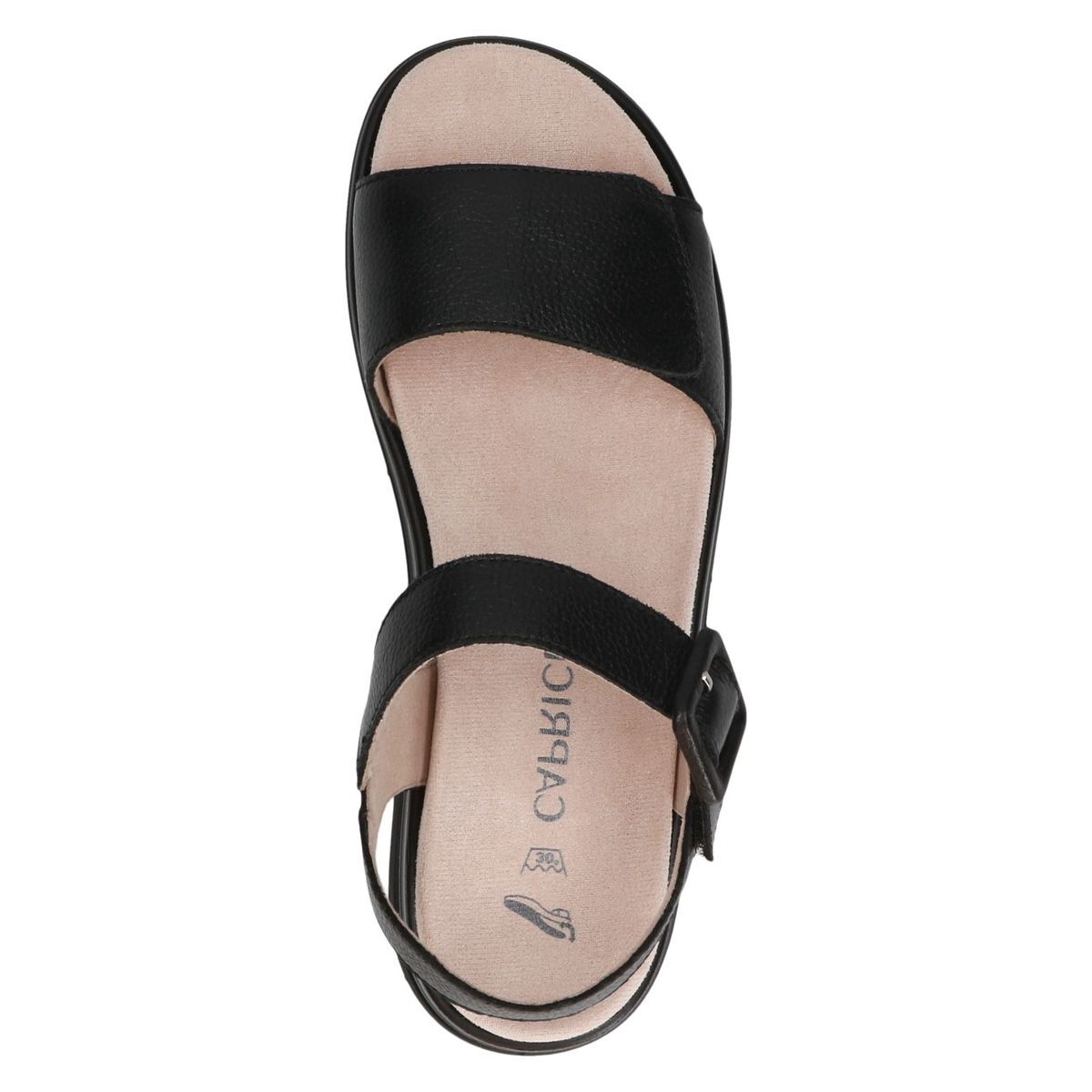 Sandale en cuir noir nappa, CAPRICE