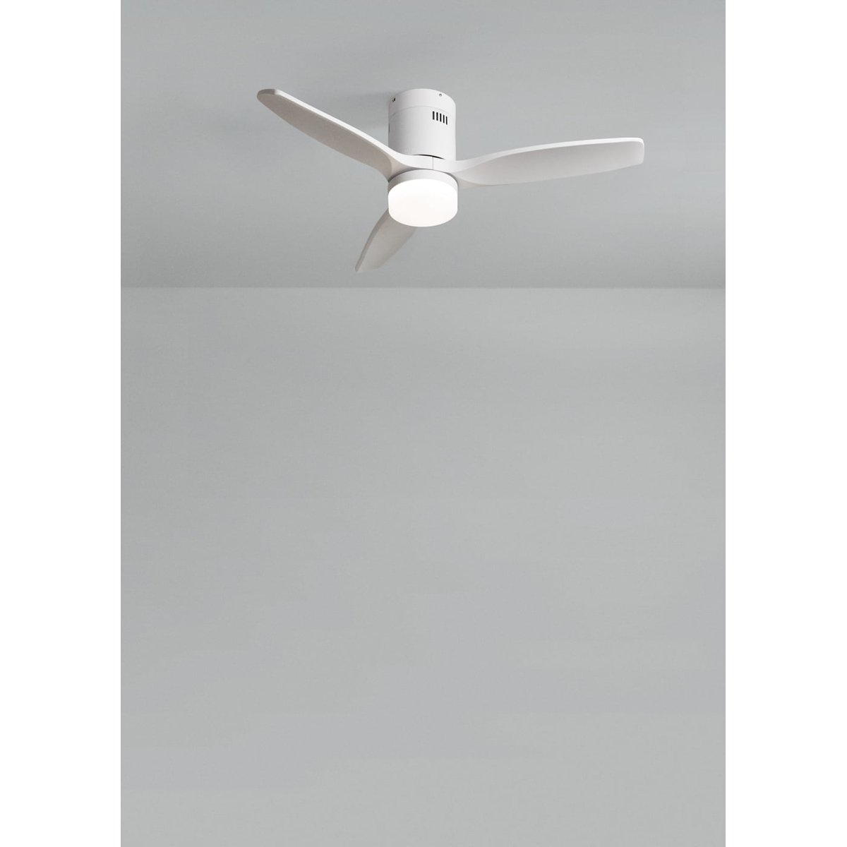 Ventilateur de plafond 40W avec lumière et télécommande WIND CALM NATURAL WOOD blanc/blanc, CREATE