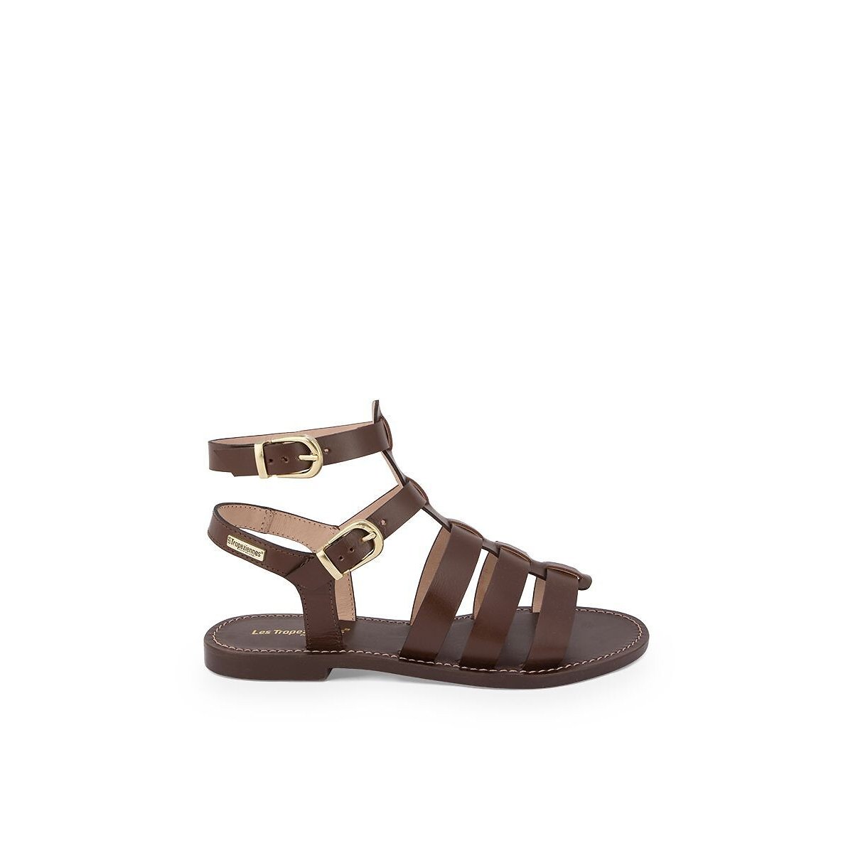 Flache Ledersandalen Hagora schokolade, LES TROPEZIENNES PAR M.BELARBI