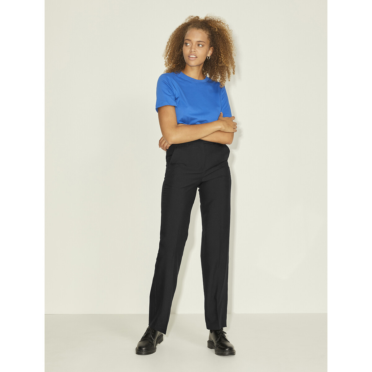 Pantalon droit taille haute noir, JJXX