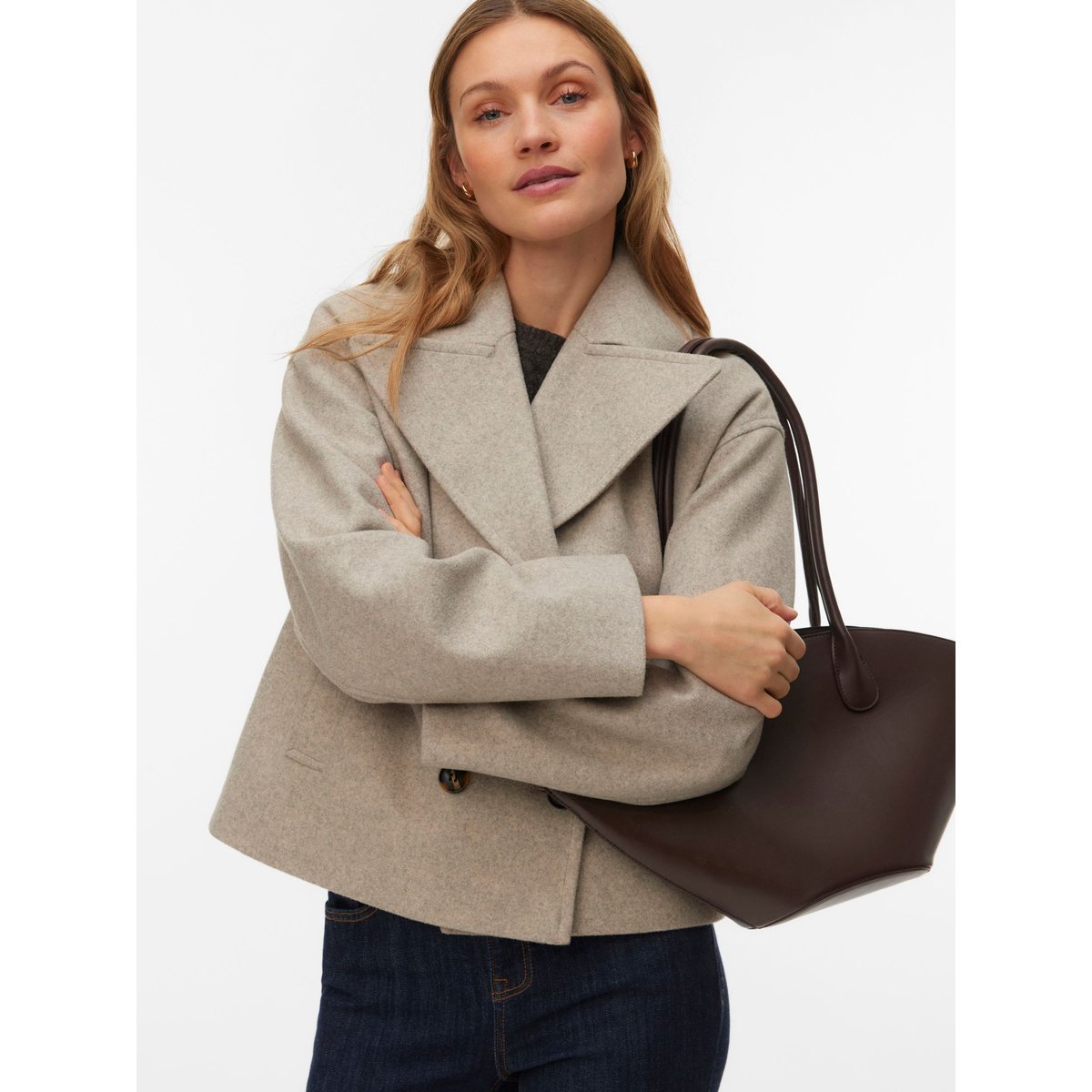 Manteau court boutonné silver mink, VERO MODA