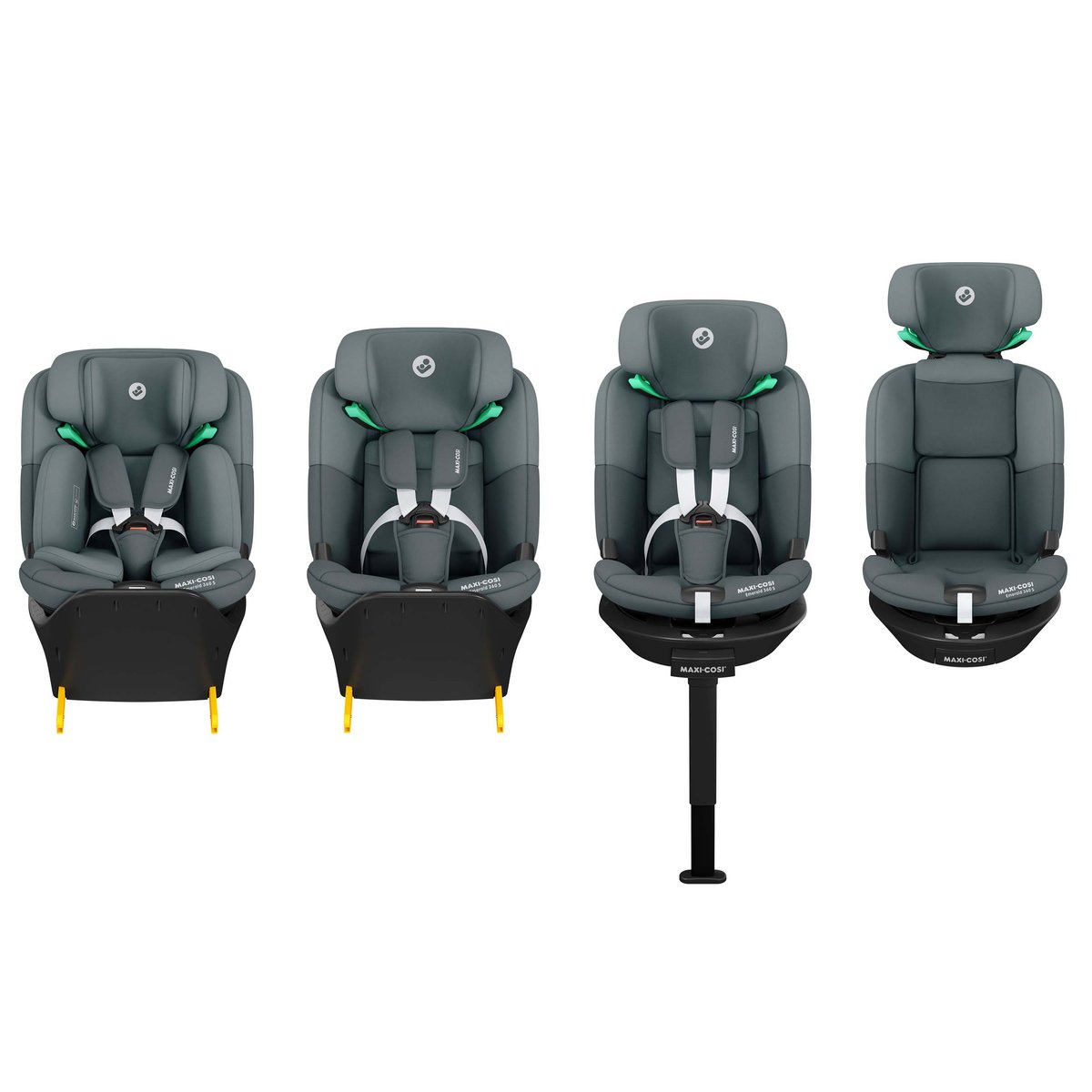 Siège auto pivotant Emerald 360 S, Evolutif, i-Size gris tonal, MAXI COSI