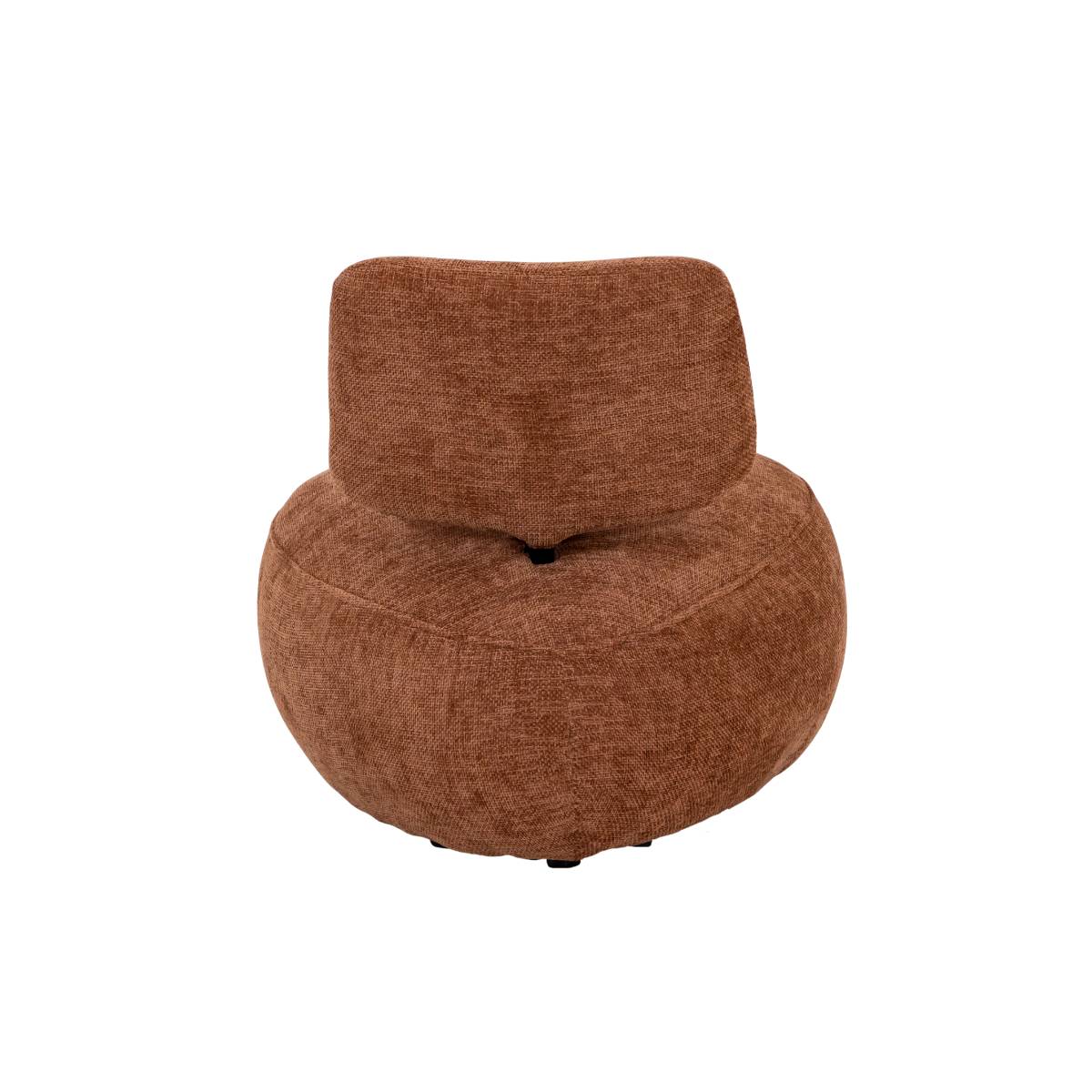 Fauteuil en tissu bouclette TÉRÉSIA orange, MADE IN MEUBLES 