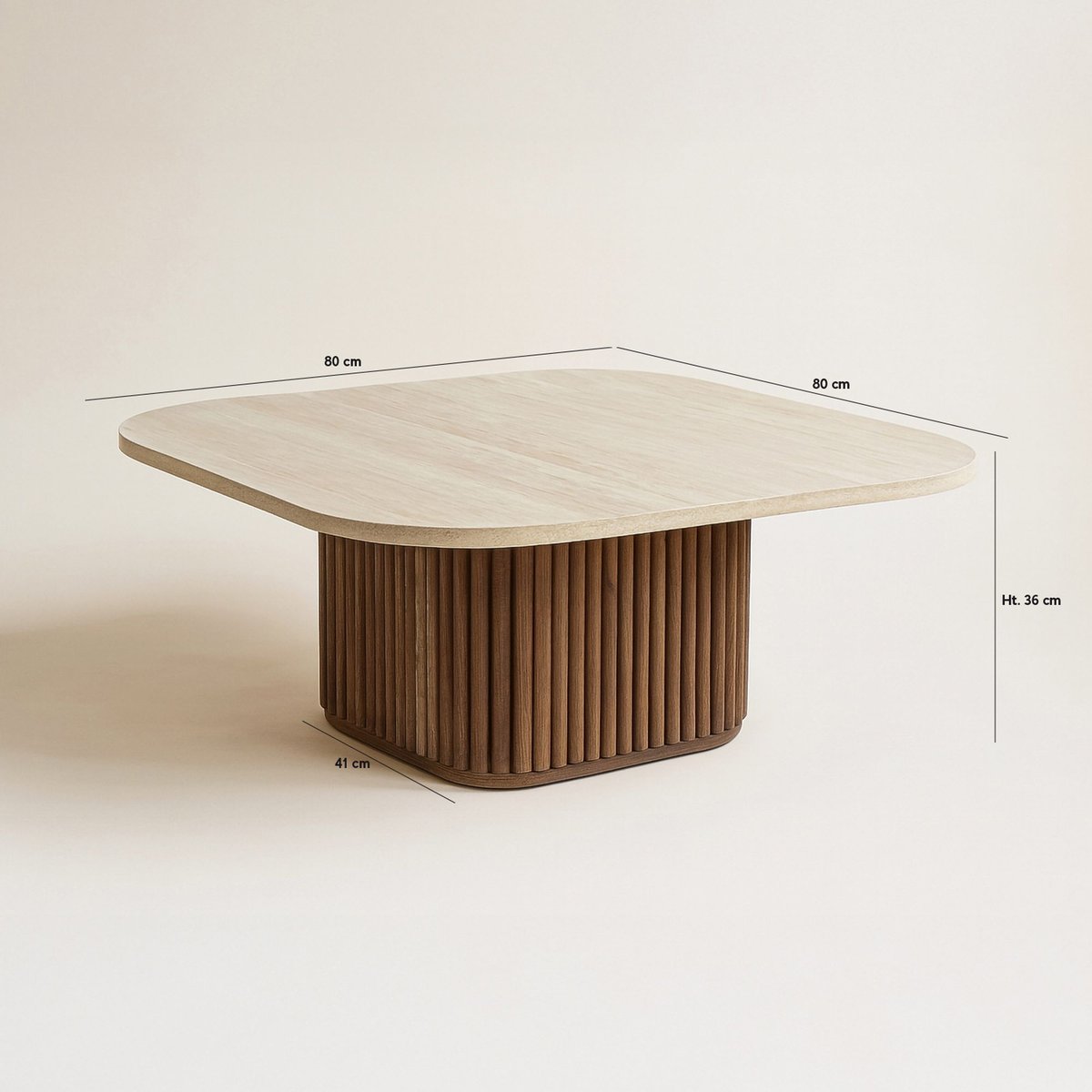 Table basse effet travertin, ESTHER naturel, NOW'S HOME