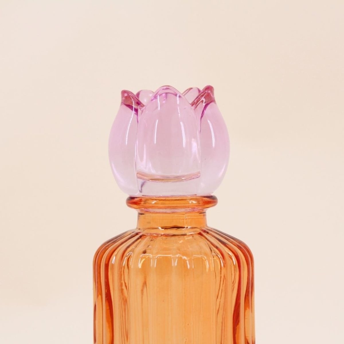 Set de 4 bougeoirs fleurs en verre couleurs assorties rose, HASHTAG DECO