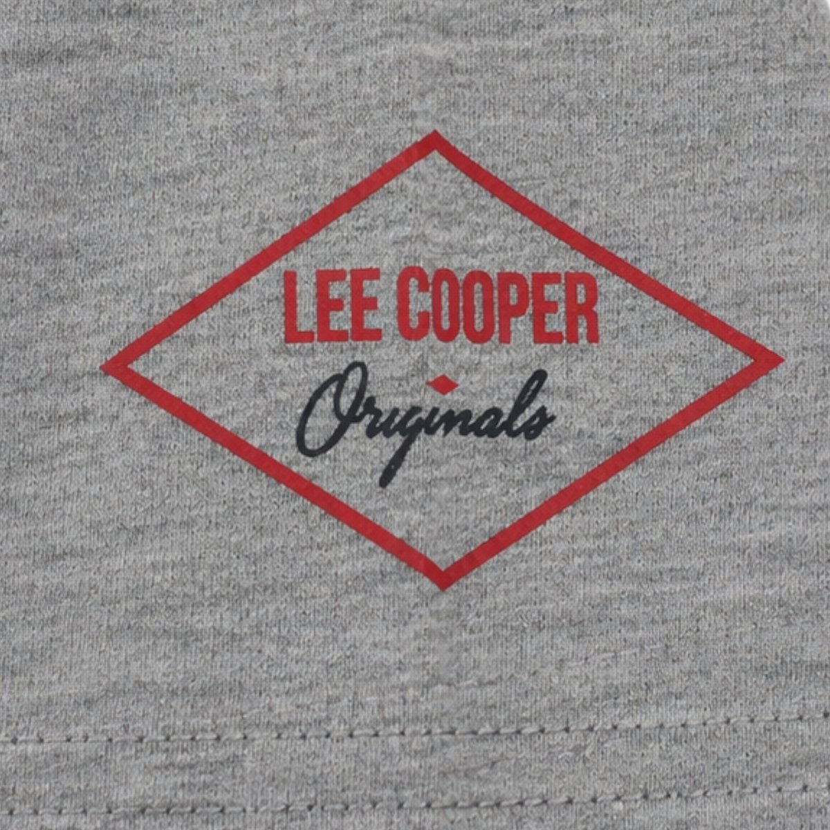 T-shirt manches courtes à inscription, col rond gris, LEE COOPER