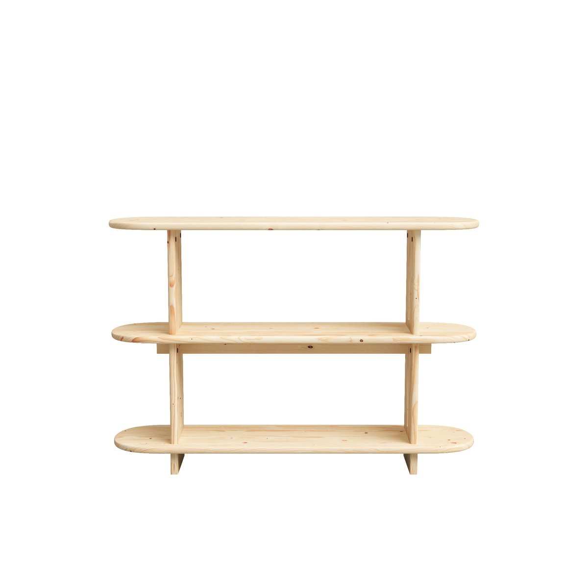 Bibliothèque en sapin marron clair 120 cm - TESA naturel, HANNUN