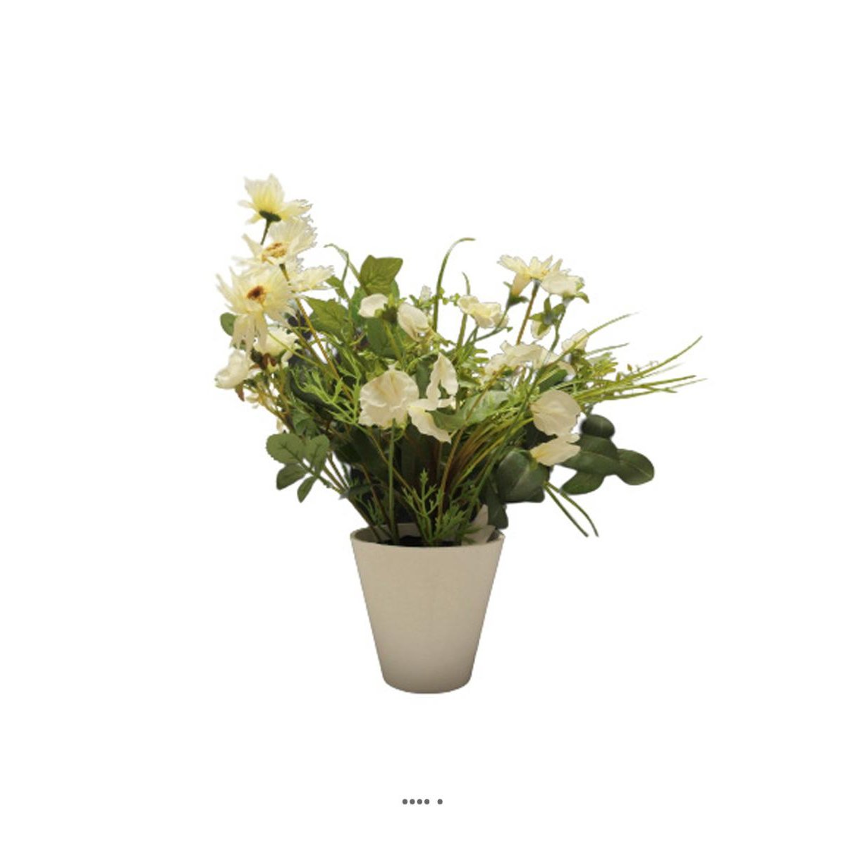 Bouquet de fleurs artificielles en pot H 38 crème, ARTIFICIELLES