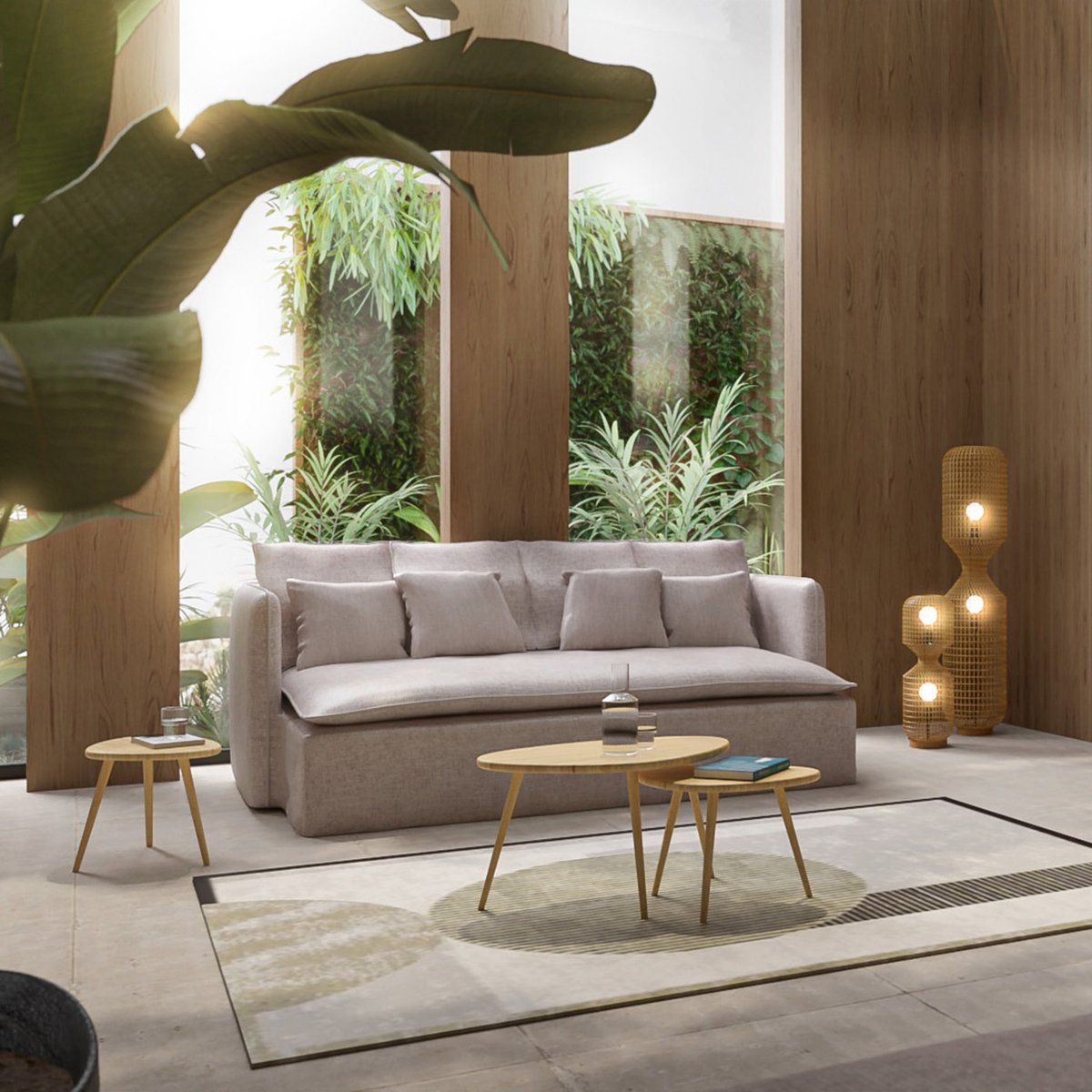 Lampadaire Aloha 136cm beige, KARE DESIGN