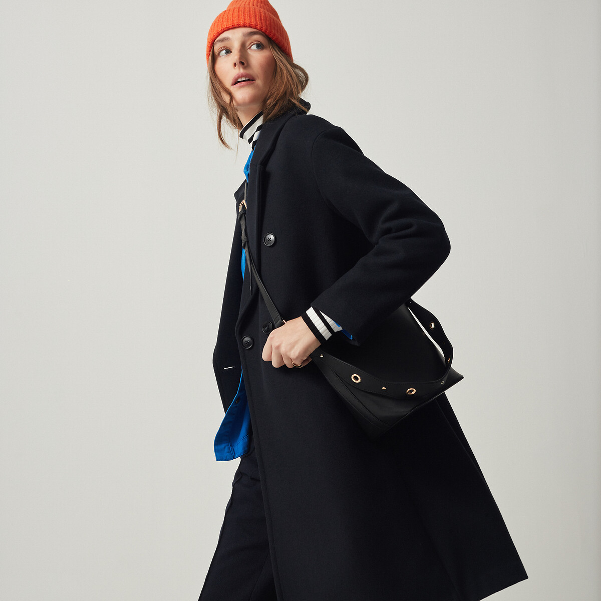 Manteau drap laine mélangée, Signature BARNABE rouge, LA REDOUTE COLLECTIONS