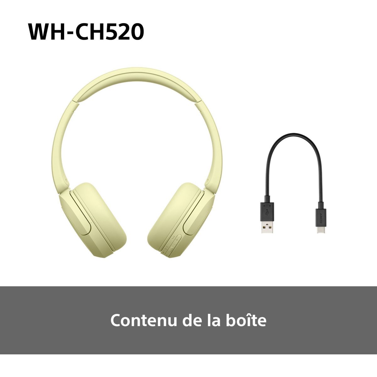 Casque WH-CH520 Jaune jaune, SONY