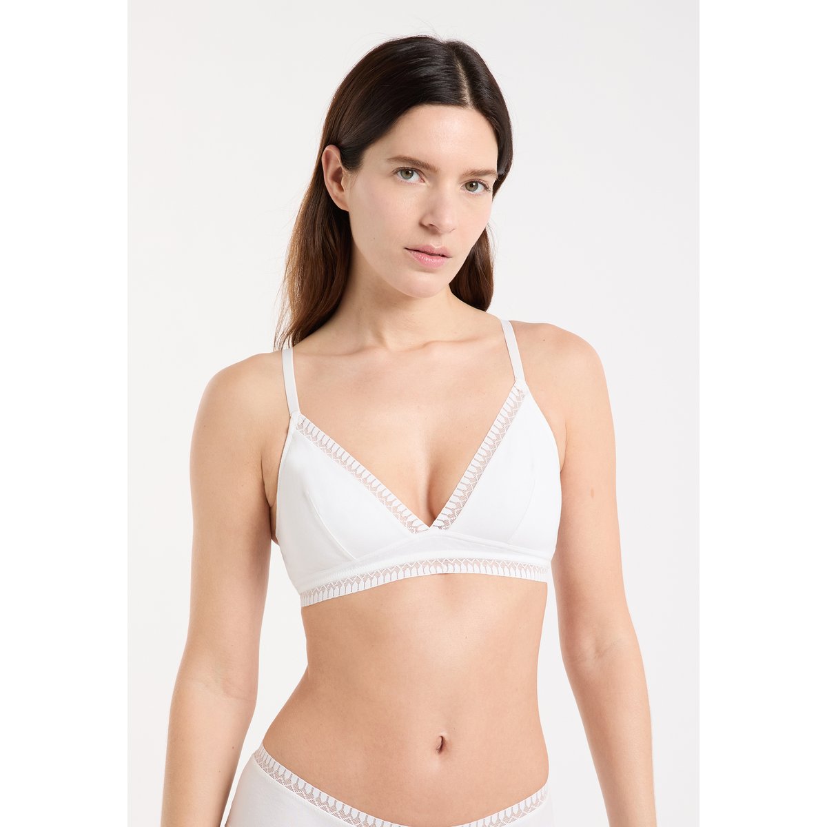Triangle sans armatures, pads amovibles en coton biologique HAPPILY blanc, ETAM