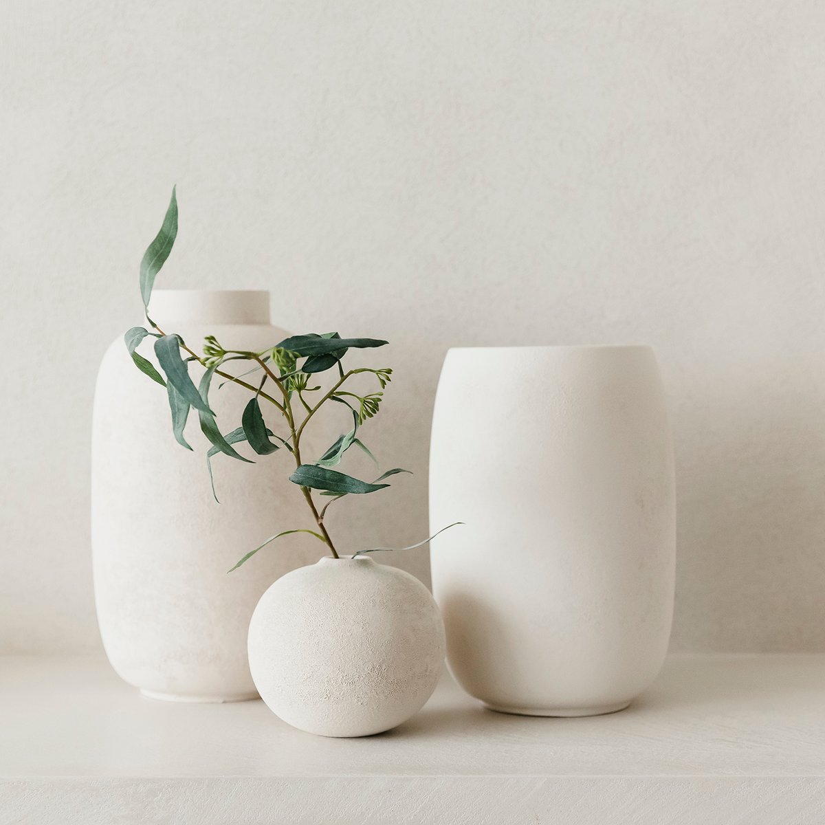 Vase rond 23 cm BULLET blanc, SP COLLECTION