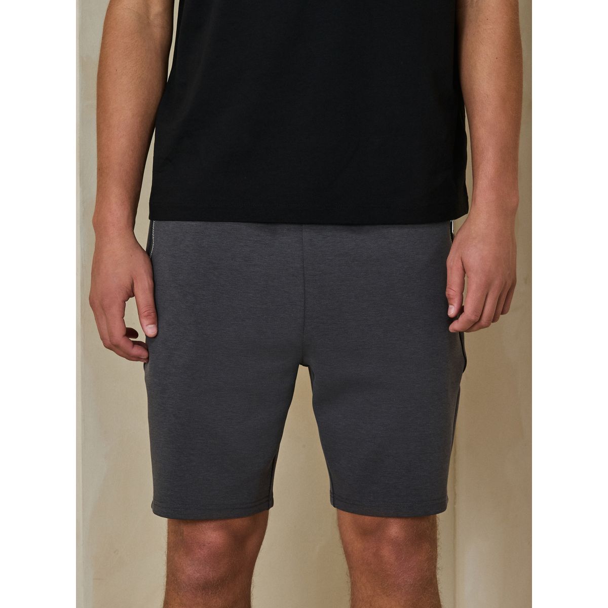 Short en jersey zippé gris anthracite, NEXT