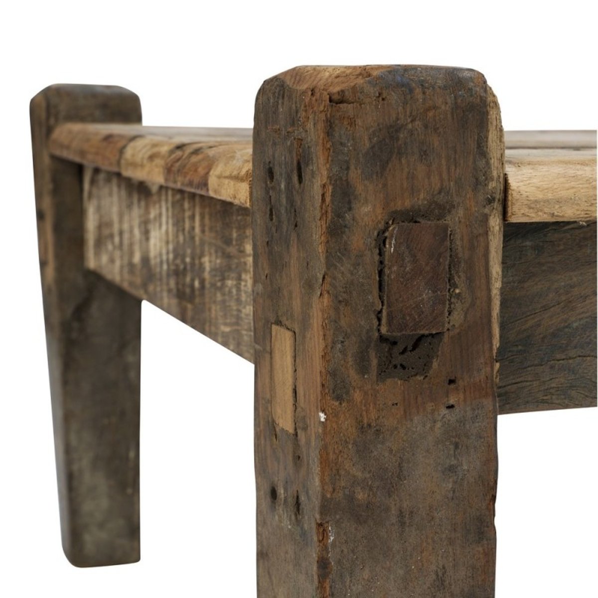 Banc bas bois recyclé bois foncé, MADAM STOLTZ