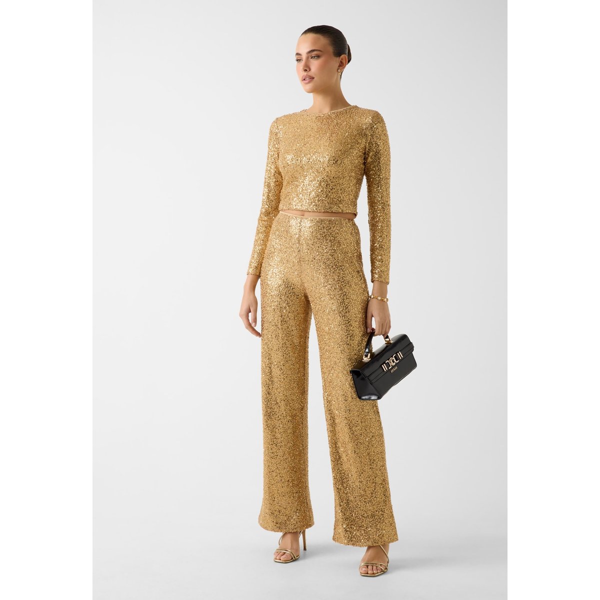 Pantalon Flare À Sequins or multi, GUESS