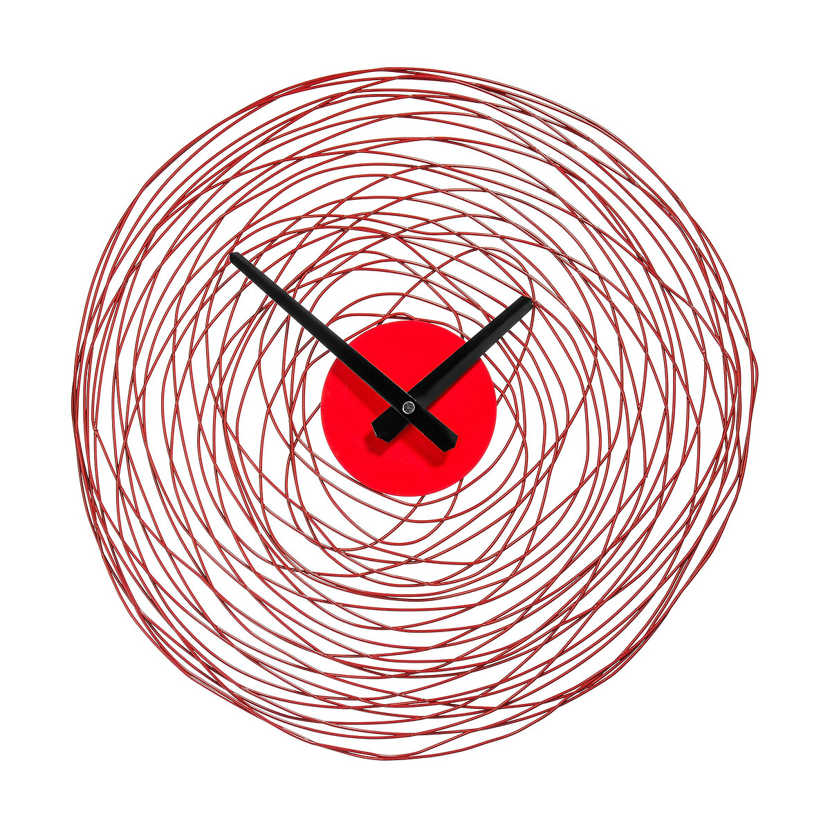 38cm Red Metal Swirl Wall Clock red, SO'HOME