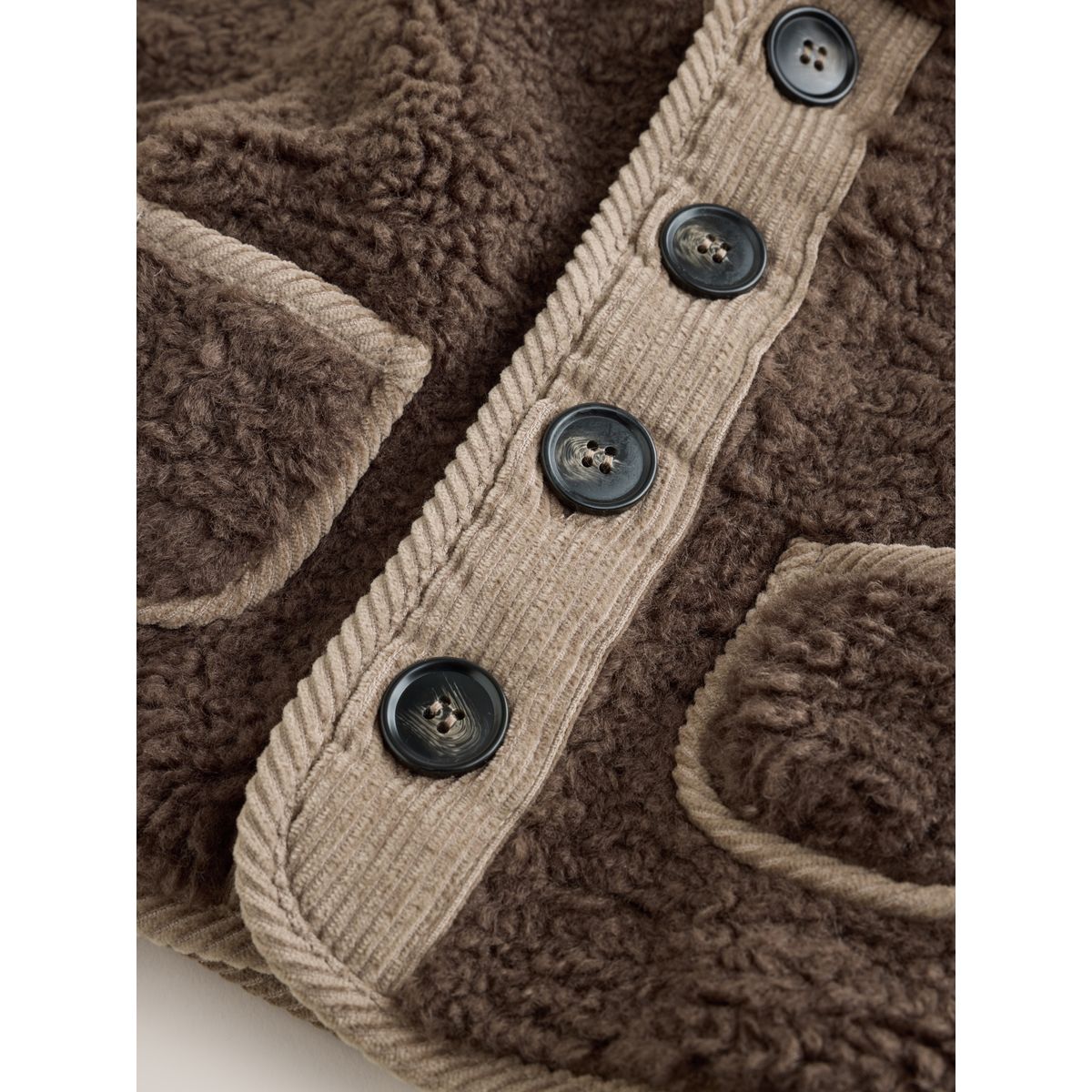 Veste bébé à capuche en peau lainée marron chocolat, NEXT
