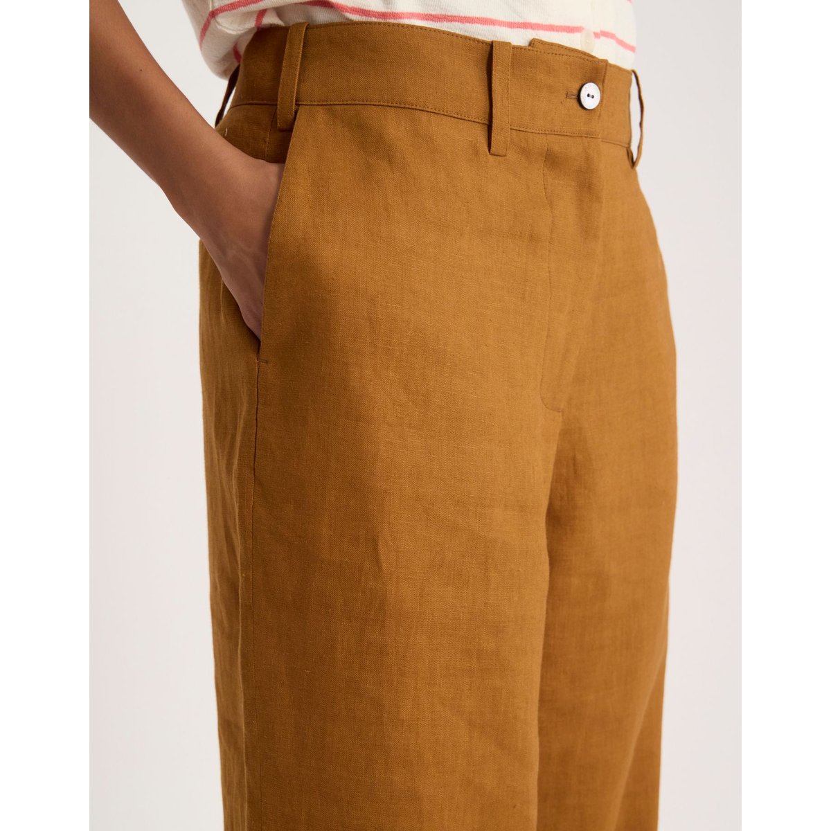 Pantalon Thelma en coton marron, INES DE LA FRESSANGE PARIS