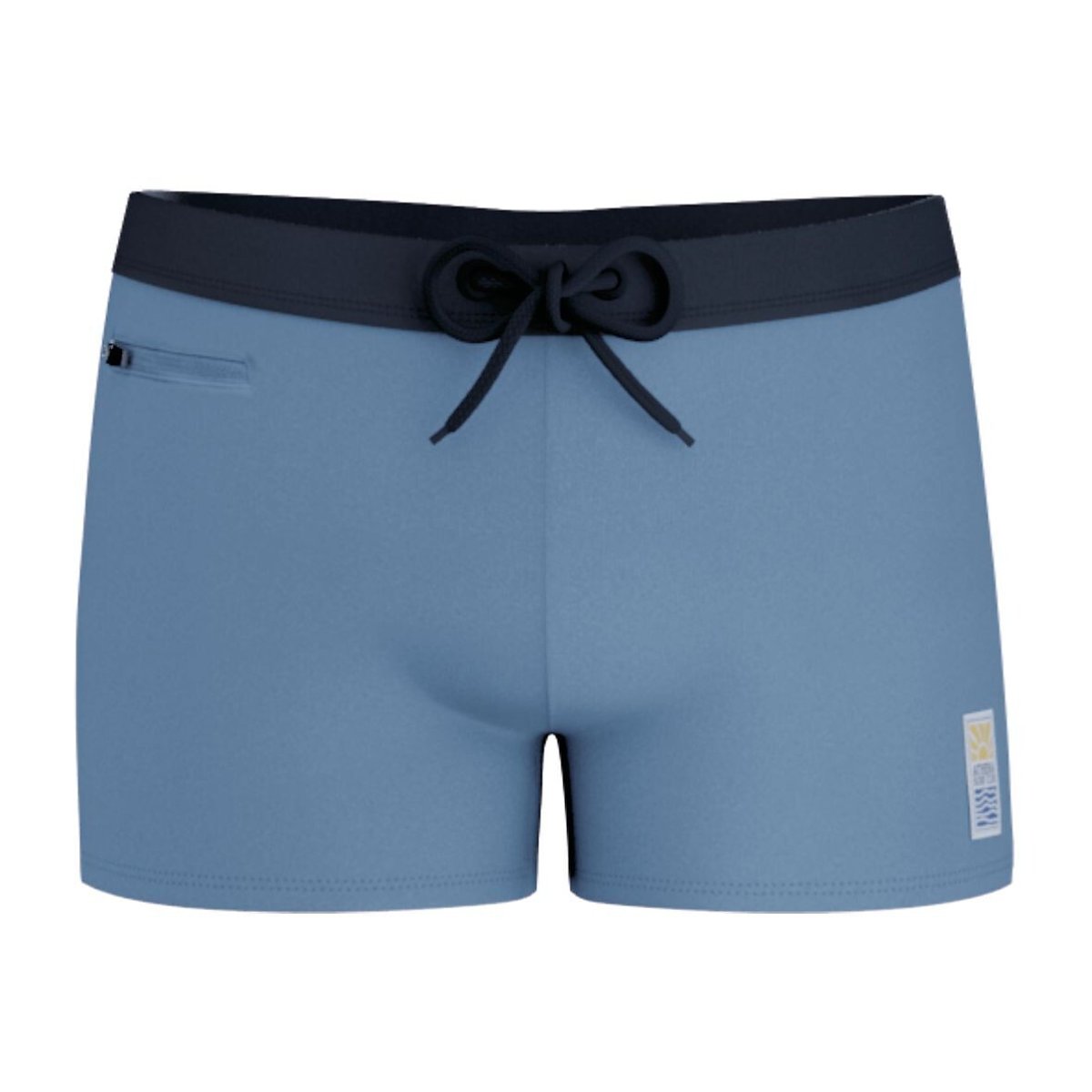 Zip-Up Pocket Swim Trunks blue grey, ATHENA