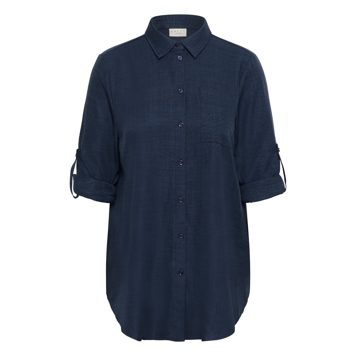 Blouse à manches longues bleu mood indigo cc., KAFFE CURVE
