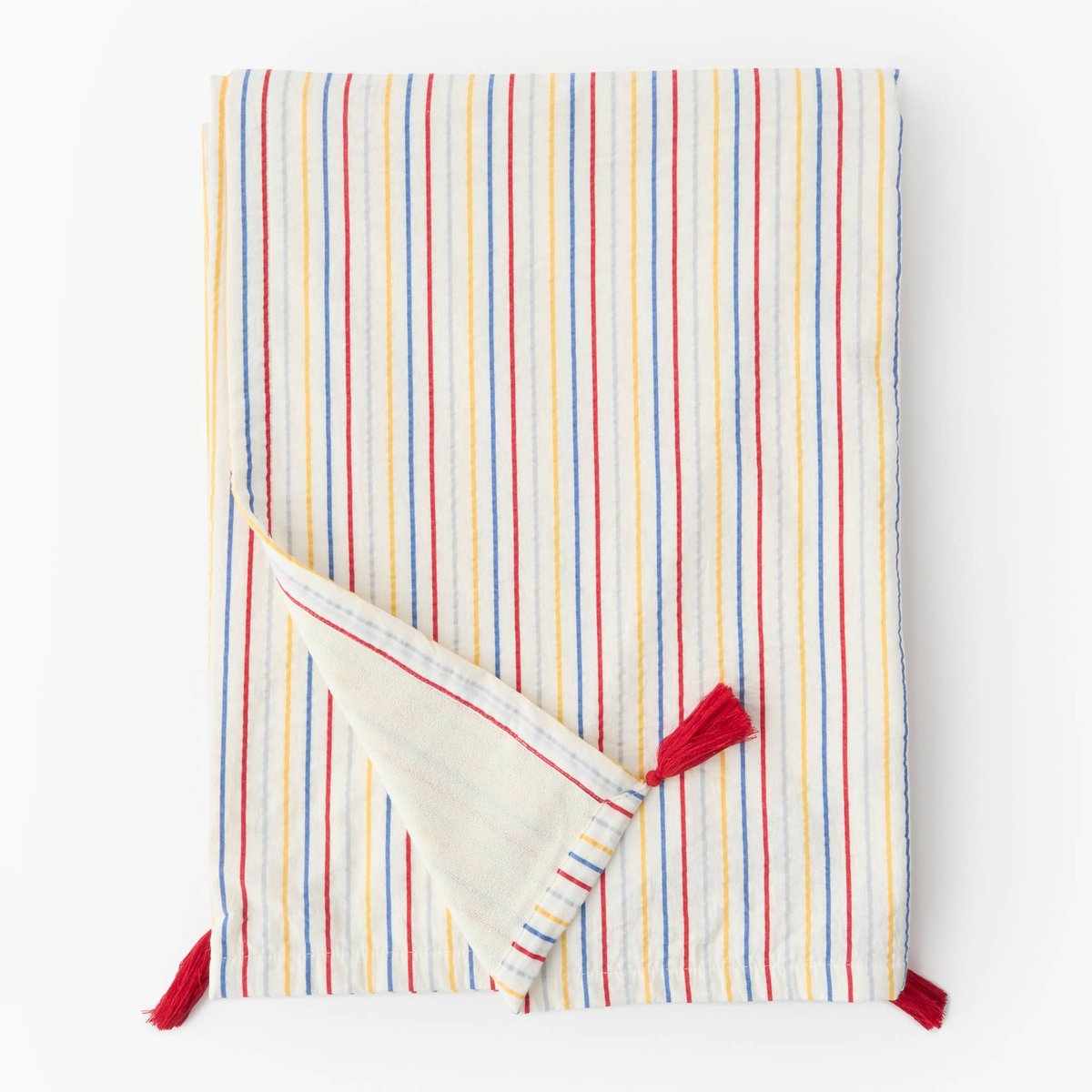 Fouta coton seersucker, 100x180cm, 100% coton bio off white, MONOPRIX