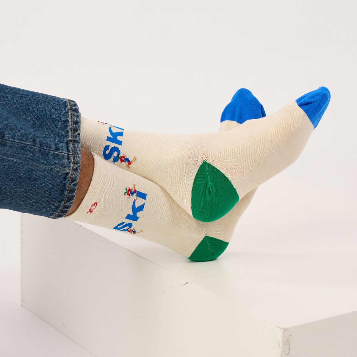 Chaussettes en coton peigné A MOTIFS ecru, BILLYBELT