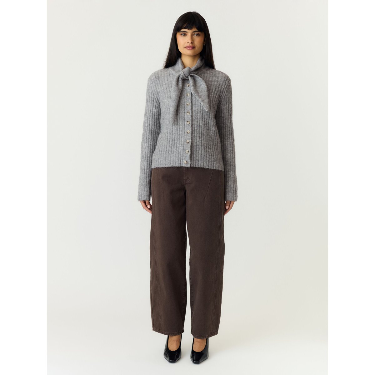Cardigan gris - light grey melange1, YAS