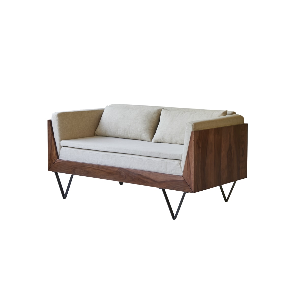 Canapé droit en Tissu massif, METRIC beige, TIKAMOON